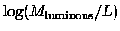 $\log(M_{\rm luminous}/L)$