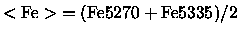 ${ <{\rm Fe}>}= ({\rm Fe5270} + {\rm Fe5335})/2$