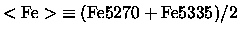 ${ <{\rm Fe}>}\equiv ({\rm Fe5270} + {\rm Fe5335})/2$