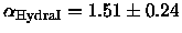 $\alpha_{\rm HydraI} = 1.51 \pm 0.24$