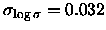 $\sigma_{\log\sigma}= 0.032$