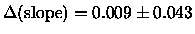 $\Delta({\rm slope}) = 0.009 \pm 0.043$