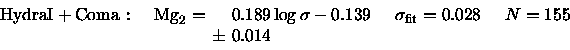 \begin{displaymath}\arraycolsep=2pt %
\begin{array}{lllllll}
{\rm HydraI+Coma} &...
...=0.028 \quad & N=155 \\
& & & \pm & 0.014 & & \\
\end{array}\end{displaymath}