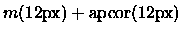 $\displaystyle m(12{\rm px}) + {\rm apcor}(12{\rm px})$