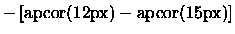 $- \left[ {\rm apcor}(12{\rm px}) - {\rm apcor}(15{\rm px}) \right]$